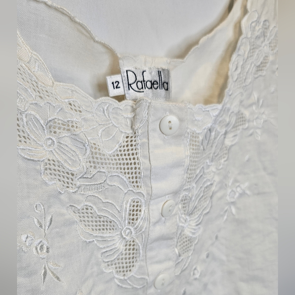 Vintage Cottagecore Rafaella Button Front Lace Detail Camisole